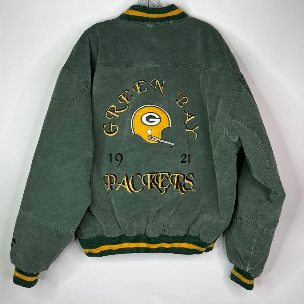 Vintage Nutmeg By Campri Green Bay Packers Full Zip Jacket Grunge Large